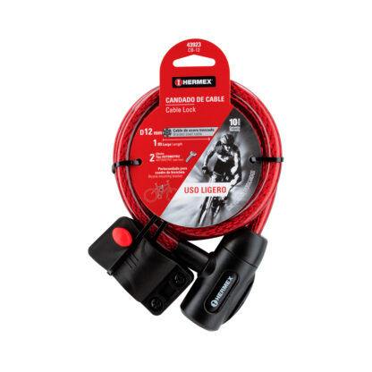 Candado de Cable con Llave 1 m x 12 mm HERMEX - Imagen 2