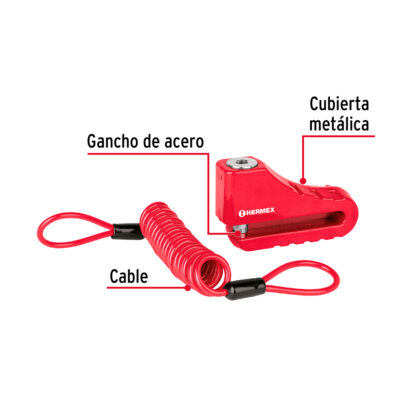 Candado para Freno de Disco Motocicleta 10 mm HERMEX - Imagen 2