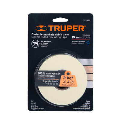 Cinta Doble Contacto 19 mm x 5 m TRUPER - Imagen 2