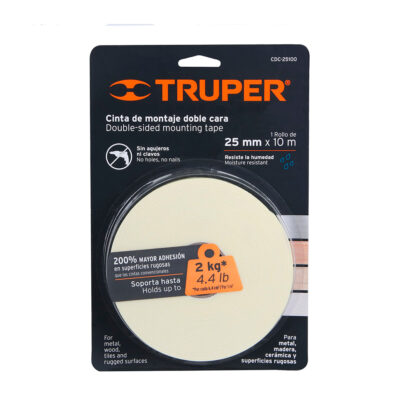 Cinta Doble Contacto 25 mm x 10 m TRUPER - Imagen 2