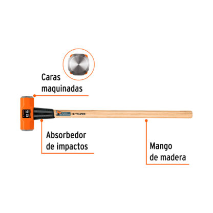 Comba octogonal 12 lb mango de madera 36" TRUPER - Imagen 2