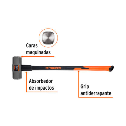 Comba octogonal 16 lb mango fibra de vidrio 36" TRUPER - Imagen 2