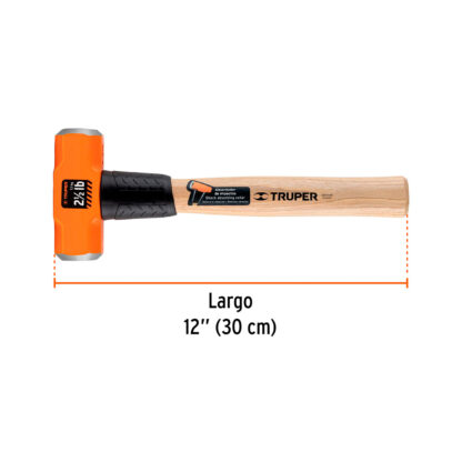 Comba octogonal 2.5 lb mango de madera 12" TRUPER - Imagen 3
