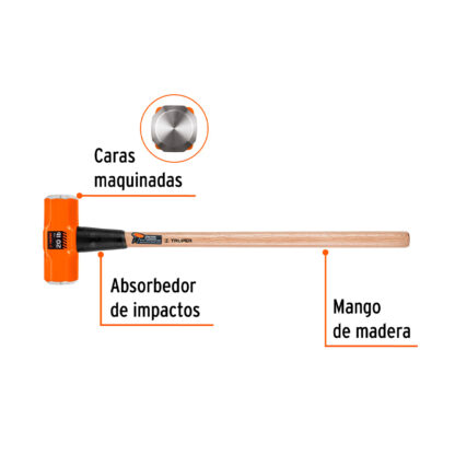 Comba octogonal 20 lb mango de madera 36" TRUPER - Imagen 2