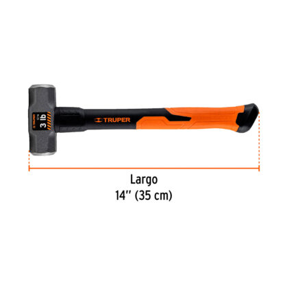 Comba octogonal 3 lb mango fibra de vidrio 14" TRUPER - Imagen 3