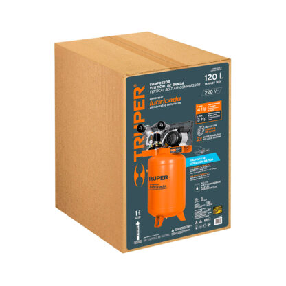 Compresora de aire 120 L lubricada de banda vertical TRUPER - Imagen 4