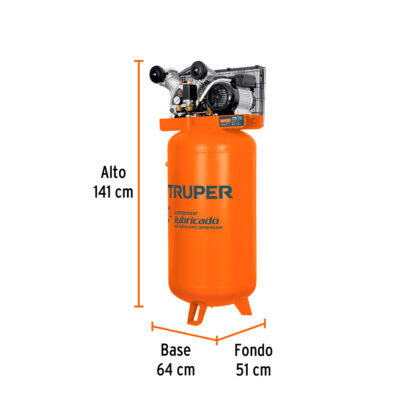 Compresora de aire 180 L lubricada de banda vertical TRUPER - Imagen 3