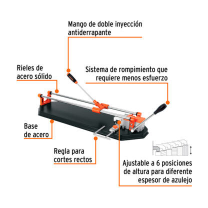 Cortador de mayólica 24" rompimiento multipunto maletín TRUPER - Imagen 2