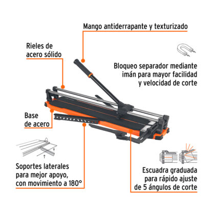 Cortador de mayólica 25" base de acero TRUPER - Imagen 2