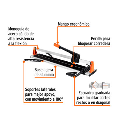 Cortador de mayólica 35" base de aluminio TRUPER - Imagen 2