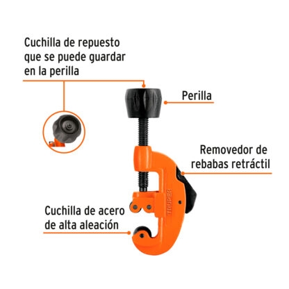 Cortador de tubo 1/8" a 1 1/8" TRUPER - Imagen 2
