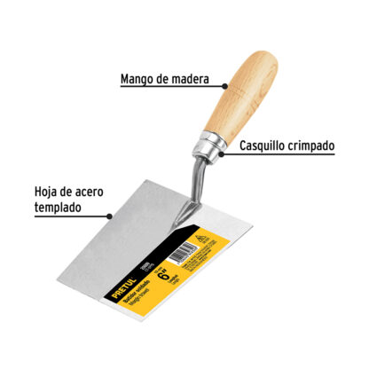 Cuchara para albañil 6″ yesera PRETUL - Imagen 3