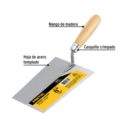 Cuchara para albañil 8″ yesera PRETUL - Imagen 3