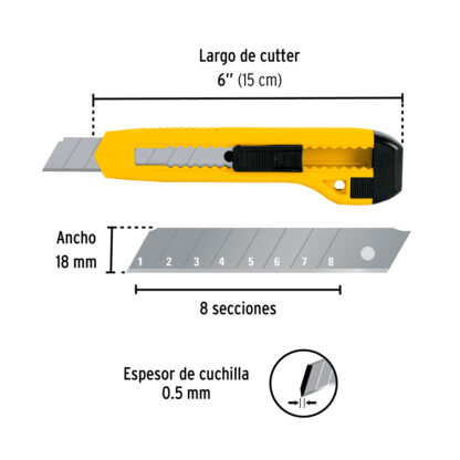 Cutter 18 mm plástico PRETUL - Imagen 2