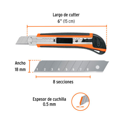 Cutter profesional 18 mm con alma metálica TRUPER - Imagen 2
