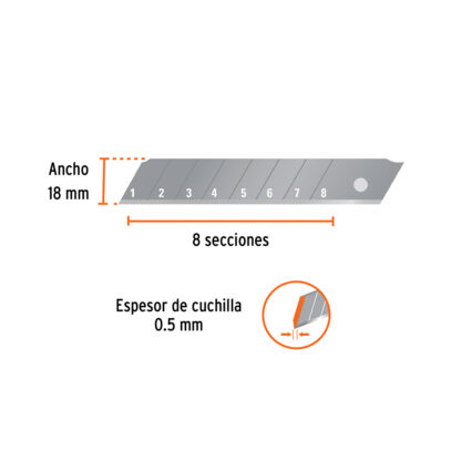 Estuche con 10 cuchillas SK4 de 18 mm para cutter TRUPER - Imagen 2