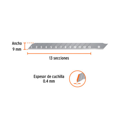 Estuche con 10 cuchillas SK4 de 9 mm para cutter TRUPER - Imagen 3