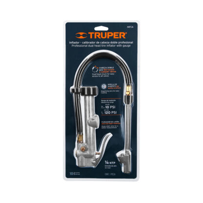 Inflador calibrador de cabeza doble TRUPER - Imagen 3
