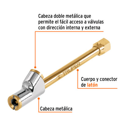 Inflador de cabeza doble TRUPER - Imagen 2