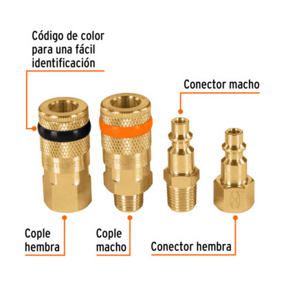 Juego de 2 conectores rápidos y 2 acoples TRUPER - Imagen 2