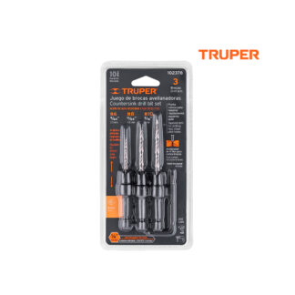 Juego de 3 Brocas Avellanadoras Para Madera TRUPER