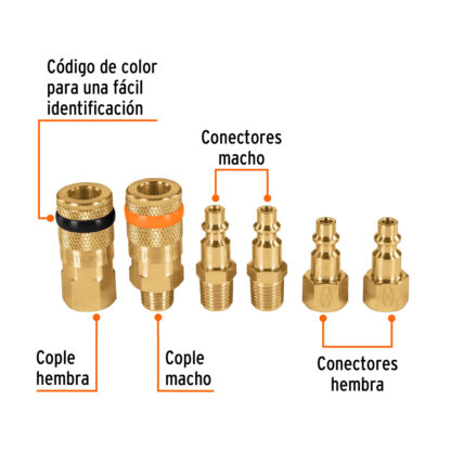 Juego de 4 conectores rápidos y 2 acoples TRUPER - Imagen 2