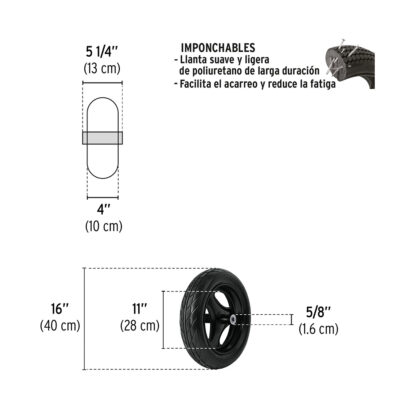 Llanta Completa 16" Imponchable TRUPER - Imagen 2