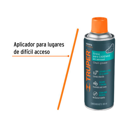 Lubricante de cadenas en aerosol 400 ml Truper - Imagen 2