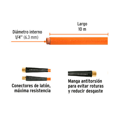 Manguera de PVC para compresora 10m TRUPER - Imagen 2
