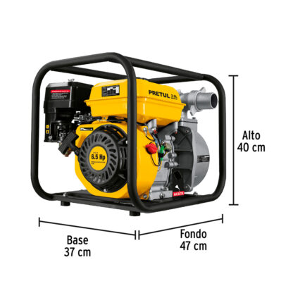 Motobomba 2" x 2" a gasolina 6 1/2 HP PRETUL - Imagen 3