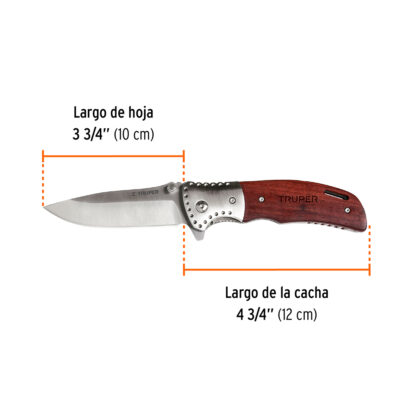 Navaja plegable 4 3/4" mango de madera TRUPER - Imagen 2