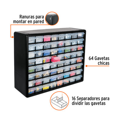 Organizador con 64 gavetas TRUPER - Imagen 3