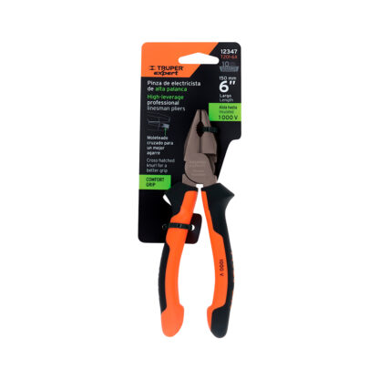 Pinza para electricista 6" alta palanca TRUPER - Imagen 3
