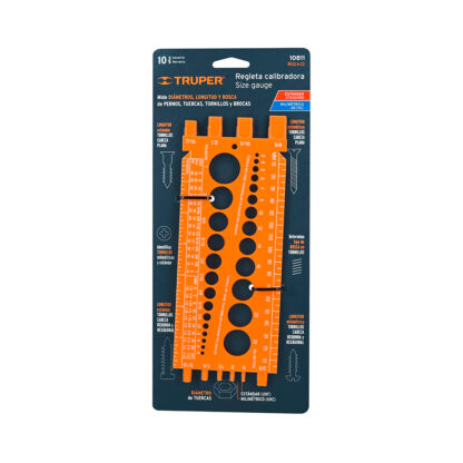 Regla Medidora de Tuercas y Tornillos 22 cm TRUPER - Imagen 3