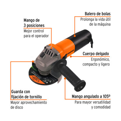 Amoladora angular 4 1/2" profesional TRUPER - Imagen 2