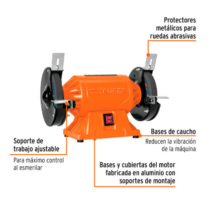 Amoladora de banco 6" 1/2 HP TRUPER - Imagen 2