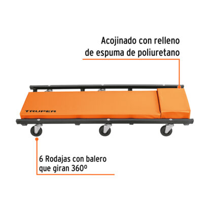 Cama de acero 36" para mecánico TRUPER - Imagen 2