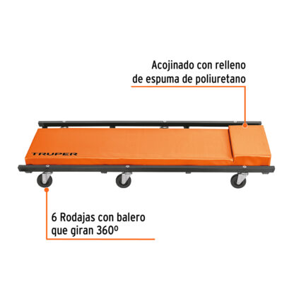 Cama de acero 40" para mecánico TRUPER - Imagen 2