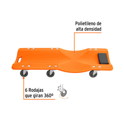 Cama de plástico 36" para mecánico TRUPER - Imagen 2