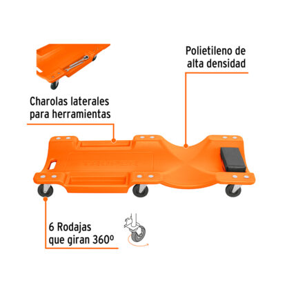 Cama de plástico 40" para mecánico TRUPER - Imagen 2