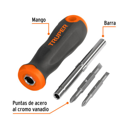 Desarmador 2 puntas dobles y barra con 2 cajas hexagonales TRUPER - Imagen 3