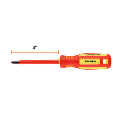 Desarmador de cruz dieléctrico 1/4" x 4" TRUPER - Imagen 2