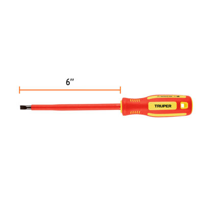Desarmador plano dieléctrico 1/4" x 6" TRUPER - Imagen 2