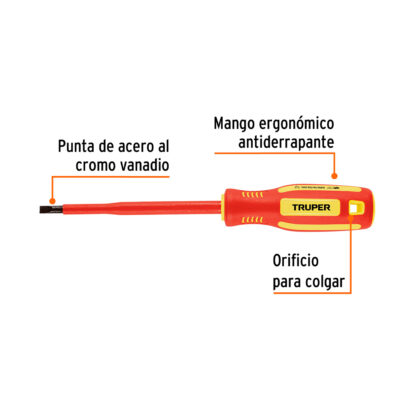 Desarmador plano dieléctrico 7/32" x 5" TRUPER - Imagen 2