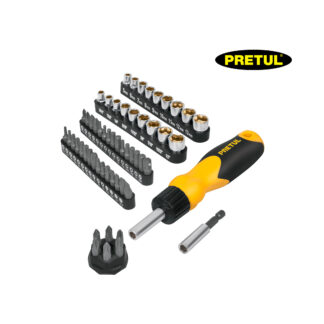 Desarmador tipo ratchet con 35 puntas y 18 dados PRETUL