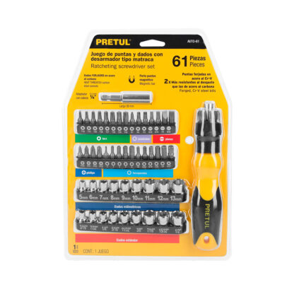 Desarmador tipo ratchet con 35 puntas y 18 dados PRETUL - Imagen 4
