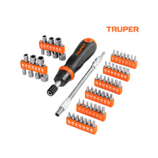 Desarmador tipo ratchet con 42 puntas y 14 dados TRUPER
