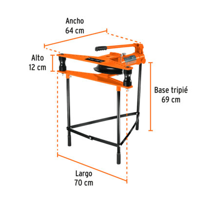Doblador hidráulico para tubo, horizontal con tripié 12t TRUPER - Imagen 3