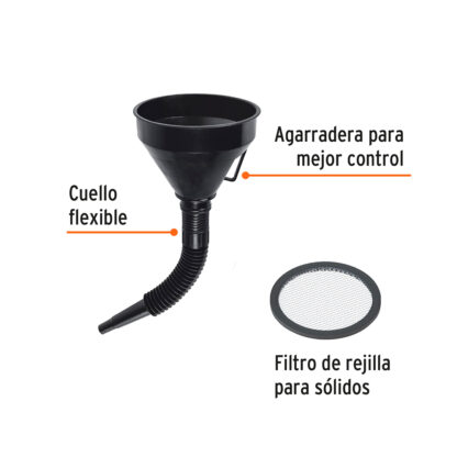 Embudo plástico 500 ml, cuello flexible TRUPER - Imagen 2