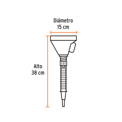 Embudo plástico 500 ml, cuello flexible TRUPER - Imagen 3